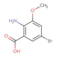 Chemical structure of 2-amino-5-bromo-3-methoxybenzoic acid - CSSB00010235084
