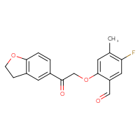Chemical structure of 2-[2-(2,3-dihydro-1-benzofuran-5-yl)-2-oxoethoxy]-5-fluoro-4-methylbenzaldehyde - CSSB21414459143
