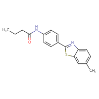 Chemical structure of N-[4-(6-methyl-1,3-benzothiazol-2-yl)phenyl]butanamide - CSSB00026299120