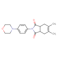 Chemical structure of 5,6-dimethyl-2-[4-(morpholin-4-yl)phenyl]-2,3,3a,4,7,7a-hexahydro-1H-isoindole-1,3-dione - CSSB00026728938