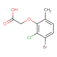 Chemical structure of 2-(3-bromo-2-chloro-6-methylphenoxy)acetic acid - CSSB06435338443