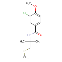 Chemical structure of 3-chloro-4-methoxy-N-[2-methyl-1-(methylsulfanyl)propan-2-yl]benzamide - CSSB02007161662