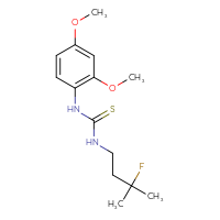 Chemical structure of 1-(2,4-dimethoxyphenyl)-3-(3-fluoro-3-methylbutyl)thiourea - CSSB21432451391