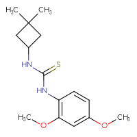 Chemical structure of 1-(2,4-dimethoxyphenyl)-3-(3,3-dimethylcyclobutyl)thiourea - CSSB21432510465