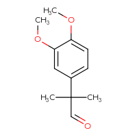 Chemical structure of 2-(3,4-dimethoxyphenyl)-2-methylpropanal - CSSB00010225060
