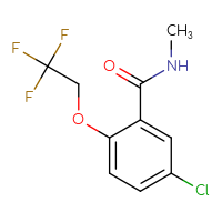 Chemical structure of 5-chloro-N-methyl-2-(2,2,2-trifluoroethoxy)benzamide - CSSB02283619884