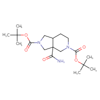 Chemical structure of 2,5-di-tert-butyl 3a-carbamoyl-octahydro-1H-pyrrolo[3,4-c]pyridine-2,5-dicarboxylate - CSSB06628039021