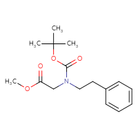 Chemical structure of methyl 2-{[(tert-butoxy)carbonyl](2-phenylethyl)amino}acetate - CSSB00010413134