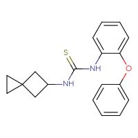 Chemical structure of 1-(2-phenoxyphenyl)-3-{spiro[2.3]hexan-5-yl}thiourea - CSSB15825029544