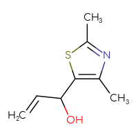 Chemical structure of 1-(2,4-dimethyl-1,3-thiazol-5-yl)prop-2-en-1-ol - CSSB00014331730