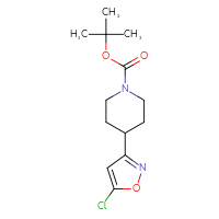 Chemical structure of tert-butyl 4-(5-chloro-1,2-oxazol-3-yl)piperidine-1-carboxylate - CSSB21432484217