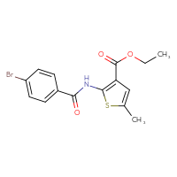 Chemical structure of ethyl 2-(4-bromobenzamido)-5-methylthiophene-3-carboxylate - CSSB00046240671