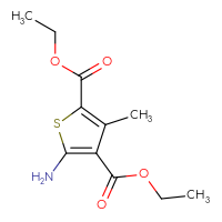 Chemical structure of 2,4-diethyl 5-amino-3-methylthiophene-2,4-dicarboxylate - CSSB00000489509