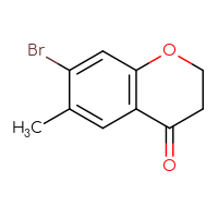 Chemical structure of 7-bromo-6-methyl-3,4-dihydro-2H-1-benzopyran-4-one - CSSB00010011315
