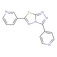 Chemical structure of 3-[3-(pyridin-4-yl)-[1,2,4]triazolo[3,4-b][1,3,4]thiadiazol-6-yl]pyridine - CSSB00121638307