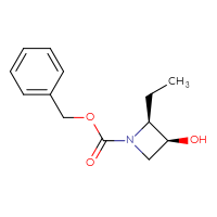 Chemical structure of benzyl (2S,3S)-2-ethyl-3-hydroxyazetidine-1-carboxylate - CSSB20458163191