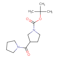 Chemical structure of tert-butyl 3-(pyrrolidine-1-carbonyl)pyrrolidine-1-carboxylate - CSSB00009840163