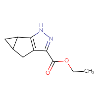 Chemical structure of ethyl 8,9-diazatricyclo[4.3.0.0²,⁴]nona-1(6),7-diene-7-carboxylate - CSSB00009989959