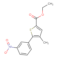 Chemical structure of ethyl 4-methyl-5-(3-nitrophenyl)thiophene-2-carboxylate - CSSB00121736142