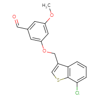 Chemical structure of 3-[(7-chloro-1-benzothiophen-3-yl)methoxy]-5-methoxybenzaldehyde - CSSB21414497127