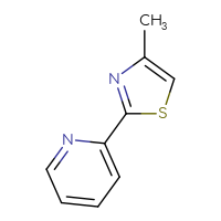 Chemical structure of 2-(4-methyl-1,3-thiazol-2-yl)pyridine - CSSB00000169244