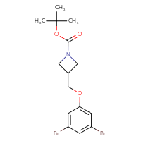 Chemical structure of tert-butyl 3-[(3,5-dibromophenoxy)methyl]azetidine-1-carboxylate - CSSB03219875898