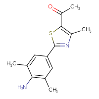 Chemical structure of 1-[2-(4-amino-3,5-dimethylphenyl)-4-methyl-1,3-thiazol-5-yl]ethan-1-one - CSSB06589063325