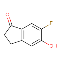 Chemical structure of 6-fluoro-5-hydroxy-2,3-dihydro-1H-inden-1-one - CSSB00000113125