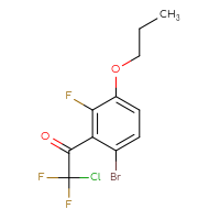 Chemical structure of 1-(6-bromo-2-fluoro-3-propoxyphenyl)-2-chloro-2,2-difluoroethan-1-one - CSSB21103684444