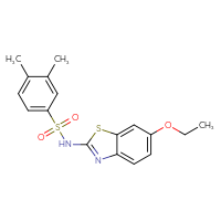 Chemical structure of N-(6-ethoxy-1,3-benzothiazol-2-yl)-3,4-dimethylbenzene-1-sulfonamide - CSSB00026449655