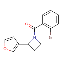 Chemical structure of 1-(2-bromobenzoyl)-2-(furan-3-yl)azetidine - CSSB20900516602
