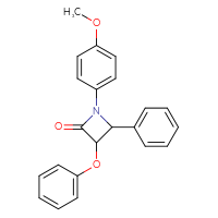 Chemical structure of 1-(4-methoxyphenyl)-3-phenoxy-4-phenylazetidin-2-one - CSSB14823779459