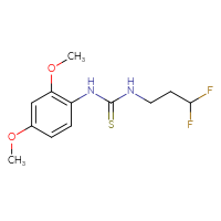 Chemical structure of 3-(3,3-difluoropropyl)-1-(2,4-dimethoxyphenyl)thiourea - CSSB21432510470