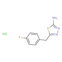 Chemical structure of 5-[(4-fluorophenyl)methyl]-1,3,4-thiadiazol-2-amine hydrochloride - CSSB00025774711
