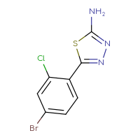 Chemical structure of 5-(4-bromo-2-chlorophenyl)-1,3,4-thiadiazol-2-amine - CSSB00011344713