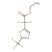 Chemical structure of ethyl 2,2-difluoro-2-[2-(trifluoromethyl)-1,3-thiazol-5-yl]acetate - CSSB00007086474