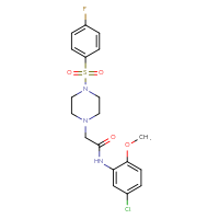 Chemical structure of N-(5-chloro-2-methoxyphenyl)-2-[4-(4-fluorobenzenesulfonyl)piperazin-1-yl]acetamide - CSSB00027944876