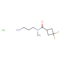 Chemical structure of N-(3-aminopropyl)-3,3-difluoro-N-methylcyclobutane-1-carboxamide hydrochloride - CSSB03496528845