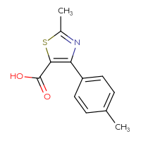 Chemical structure of 2-methyl-4-(4-methylphenyl)-1,3-thiazole-5-carboxylic acid - CSSB00010237860