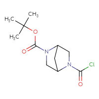 Chemical structure of tert-butyl 5-(carbonochloridoyl)-2,5-diazabicyclo[2.2.1]heptane-2-carboxylate - CSSB00134828668