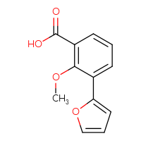 Chemical structure of 3-(furan-2-yl)-2-methoxybenzoic acid - CSSB00010140186