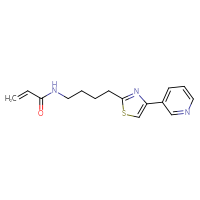 Chemical structure of N-{4-[4-(pyridin-3-yl)-1,3-thiazol-2-yl]butyl}prop-2-enamide - CSSB02033819703