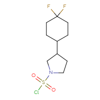 Chemical structure of 3-(4,4-difluorocyclohexyl)pyrrolidine-1-sulfonyl chloride - CSSB21224772414