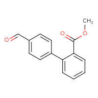 Chemical structure of methyl 4'-formyl-[1,1'-biphenyl]-2-carboxylate - CSSB00020631639