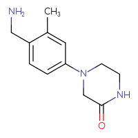Chemical structure of 4-[4-(aminomethyl)-3-methylphenyl]piperazin-2-one - CSSB00000756026