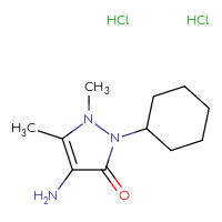 Chemical structure of 4-amino-2-cyclohexyl-1,5-dimethyl-2,3-dihydro-1H-pyrazol-3-one dihydrochloride - CSSB00020589712