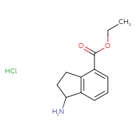 Chemical structure of ethyl 1-amino-2,3-dihydro-1H-indene-4-carboxylate hydrochloride - CSSB20963517994