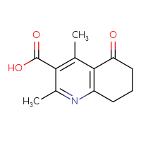 Chemical structure of 2,4-dimethyl-5-oxo-5,6,7,8-tetrahydroquinoline-3-carboxylic acid - CSSB00020884359