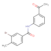 Chemical structure of N-(3-acetylphenyl)-3-bromo-4-methylbenzamide - CSSB00020580883