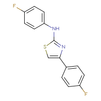 Chemical structure of N,4-bis(4-fluorophenyl)-1,3-thiazol-2-amine - CSSB00160782385